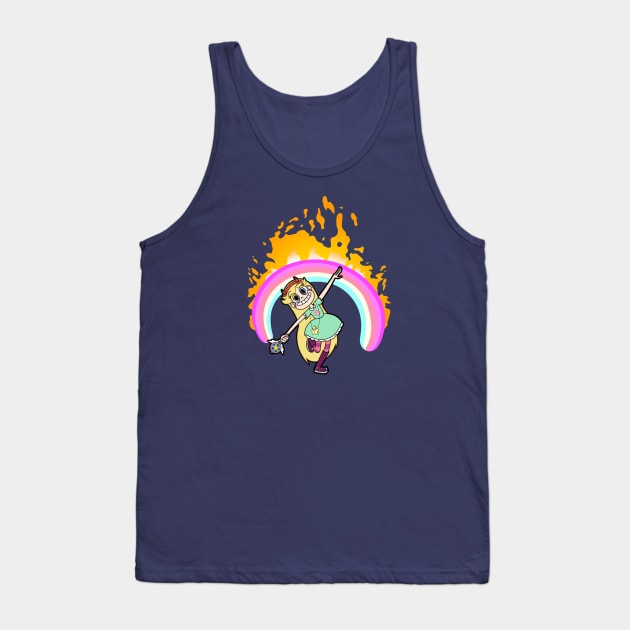 Rainbow on Fire Tank Top by RobotGhost